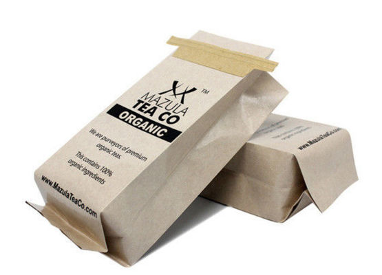 Stand Up Kraft Coffee Packaging Bags Direct Print Moisture Proof With Reusable Kraft