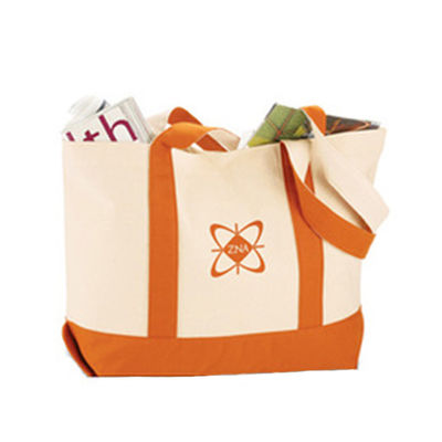 Two Tone Canvas Boat Tote Bags , Canvas Bags With Handles Unisex US Style