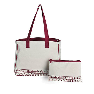 Handled 12oz Cotton Canvas Tote Bag Extra Large Heavy Duty With Zipper