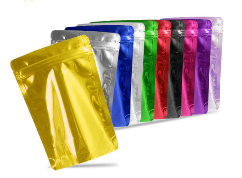 Thick PE Aluminium Foil Ziplock Pouches , Resealable Plastic Bags Zipper