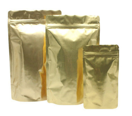 Stock Glossy Aluminum Foil Stand Up Pouch , Aluminum Food Bags Barrier Protection